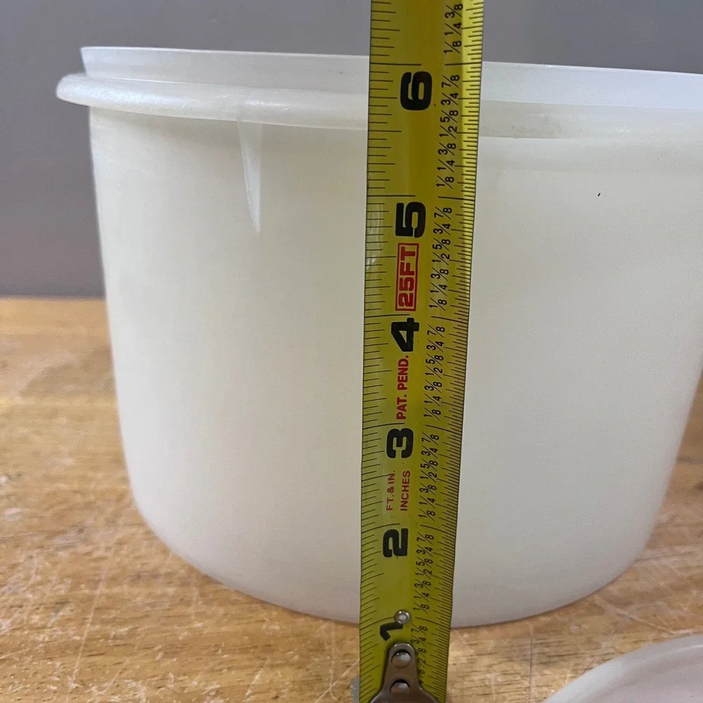 Vtg Tupperware Servalier Nesting Canister Set Sheer White MCM 3 Piece Retro